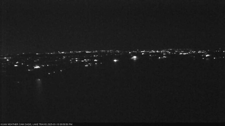 Lake Travis webcam, January 10, 2025 10:00 PM CT