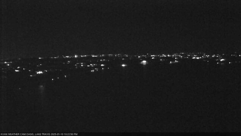 Lake Travis webcam, January 10, 2025 10:25 PM CT