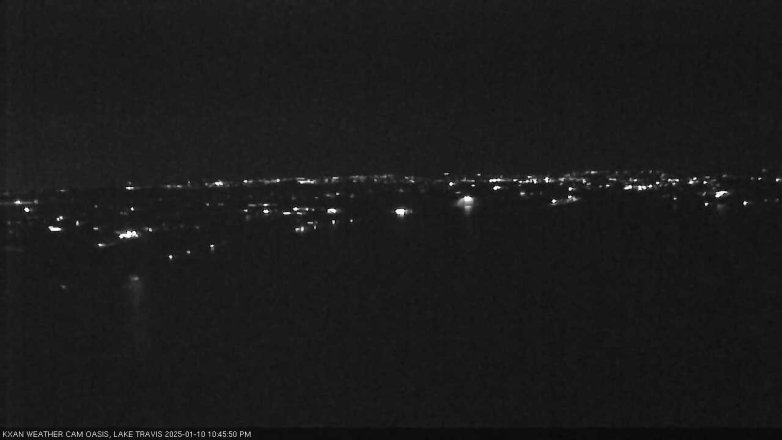Lake Travis webcam, January 10, 2025 10:45 PM CT