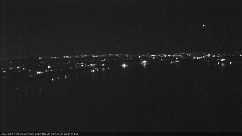 Lake Travis webcam, January 11, 2025 9:00 PM CT