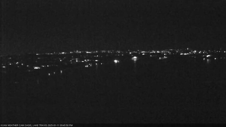Lake Travis webcam, January 11, 2025 9:45 PM CT