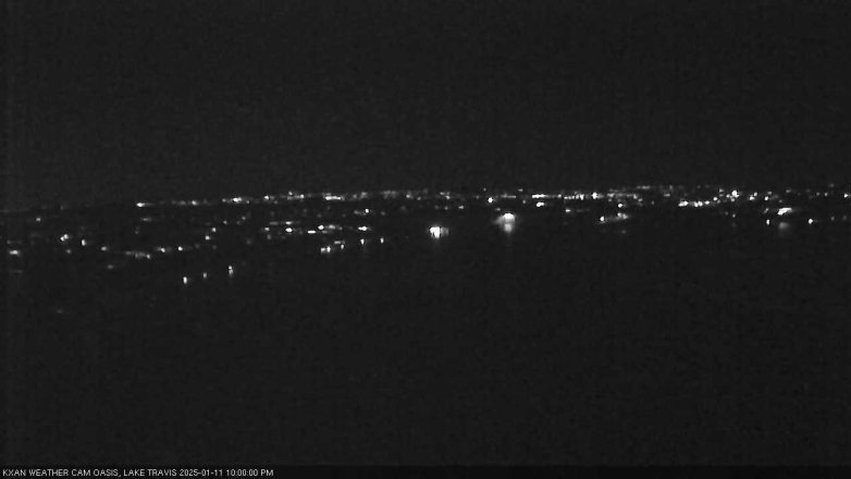 Lake Travis webcam, January 11, 2025 10:00 PM CT