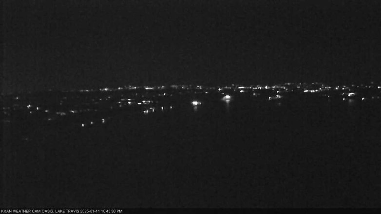 Lake Travis webcam, January 11, 2025 10:45 PM CT
