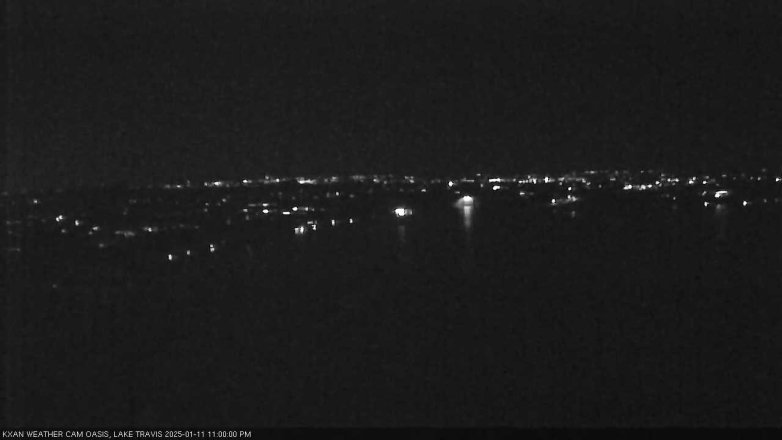 Lake Travis webcam, January 11, 2025 11:00 PM CT