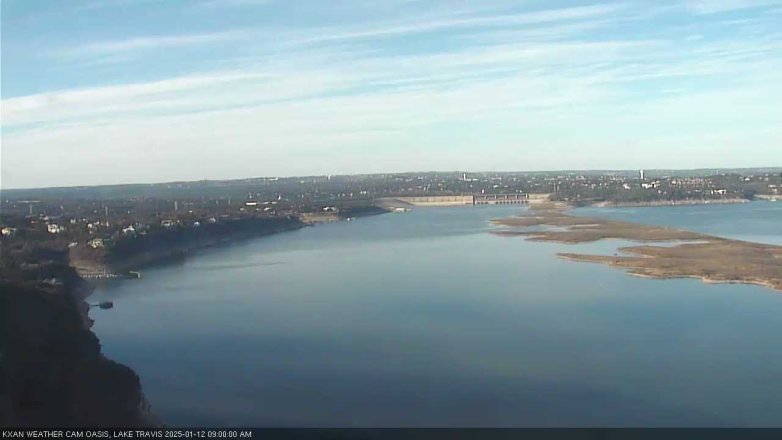 Lake Travis webcam, January 12, 2025 9:00 AM CT