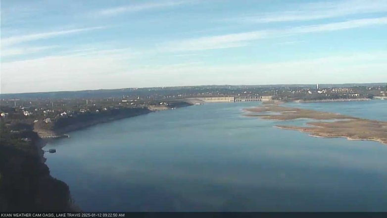Lake Travis webcam, January 12, 2025 9:25 AM CT