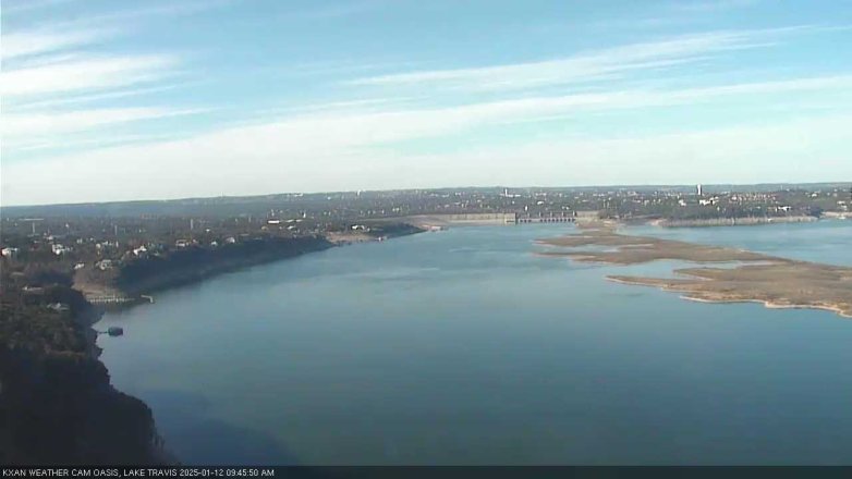 Lake Travis webcam, January 12, 2025 9:45 AM CT