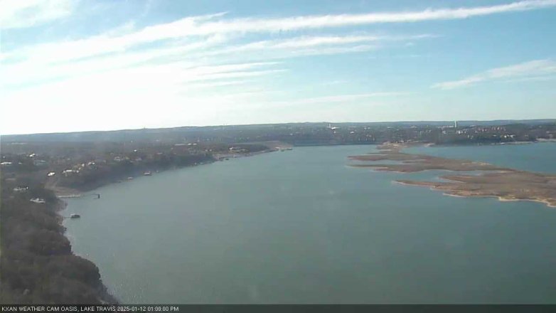 Lake Travis webcam, January 12, 2025 1:00 PM CT
