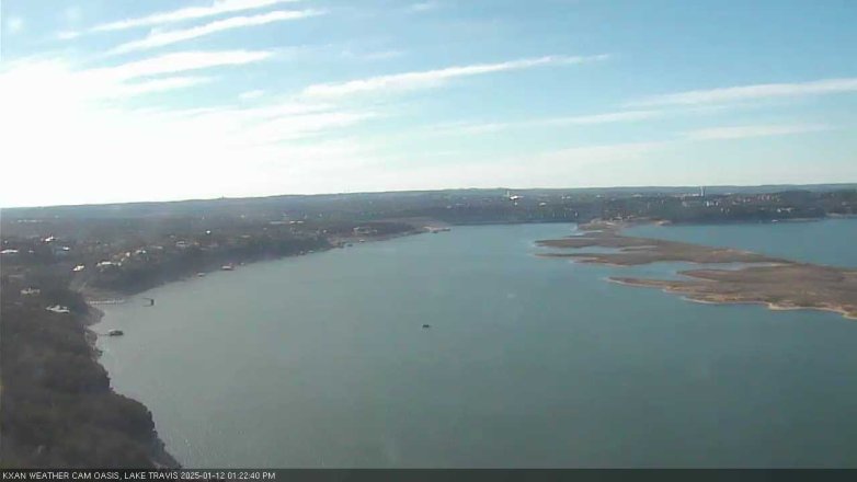 Lake Travis webcam, January 12, 2025 1:25 PM CT