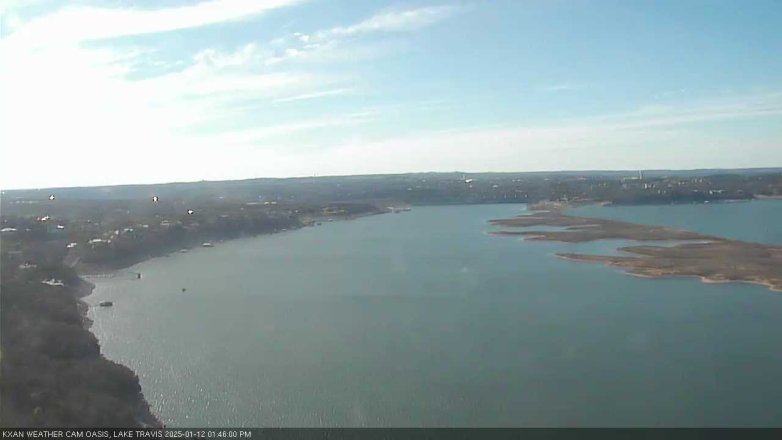 Lake Travis webcam, January 12, 2025 1:45 PM CT