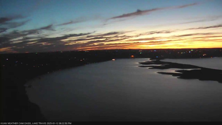 Lake Travis webcam, January 12, 2025 6:25 PM CT