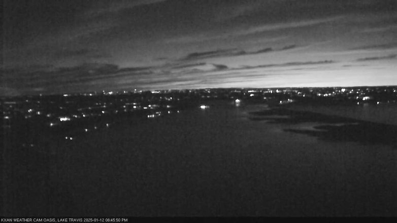 Lake Travis webcam, January 12, 2025 6:45 PM CT