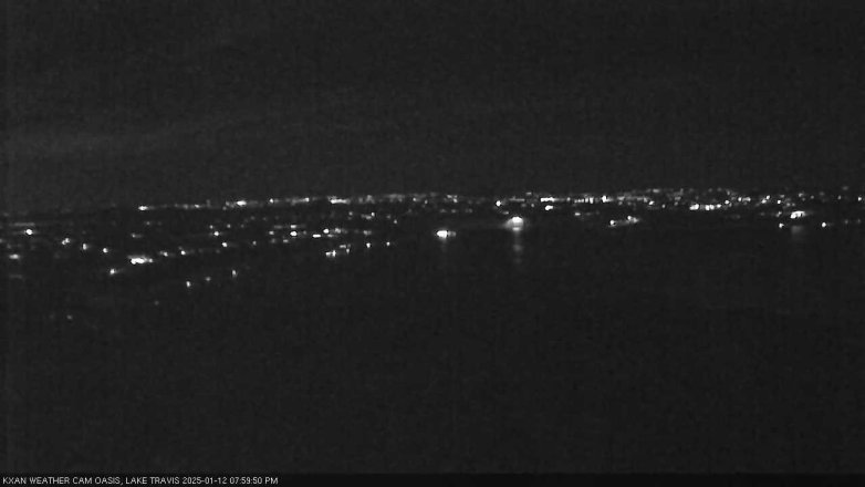 Lake Travis webcam, January 12, 2025 8:00 PM CT