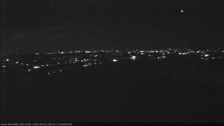 Lake Travis webcam, January 12, 2025 8:45 PM CT