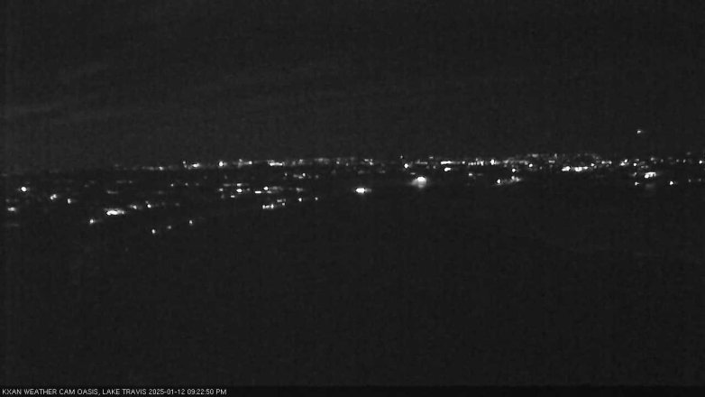 Lake Travis webcam, January 12, 2025 9:25 PM CT
