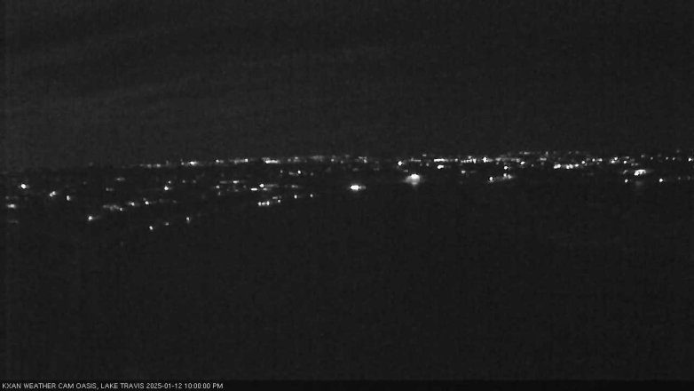 Lake Travis webcam, January 12, 2025 10:00 PM CT