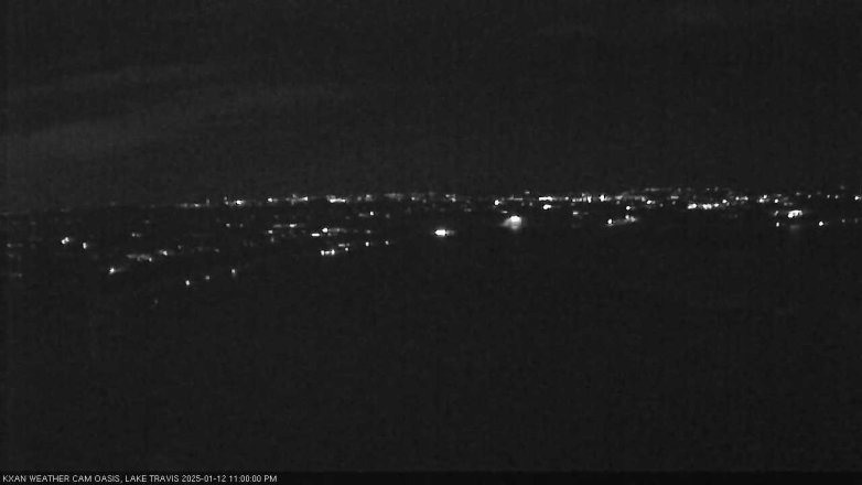 Lake Travis webcam, January 12, 2025 11:00 PM CT