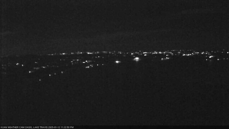 Lake Travis webcam, January 12, 2025 11:25 PM CT