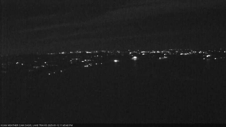Lake Travis webcam, January 12, 2025 11:45 PM CT