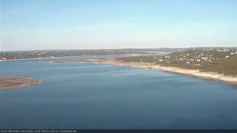 Lake Travis webcam, January 13, 2025 9:00 AM CT