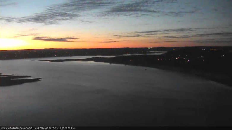 Lake Travis webcam, January 13, 2025 6:25 PM CT