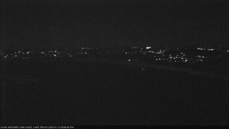 Lake Travis webcam, January 13, 2025 9:45 PM CT