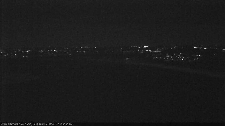 Lake Travis webcam, January 13, 2025 10:45 PM CT