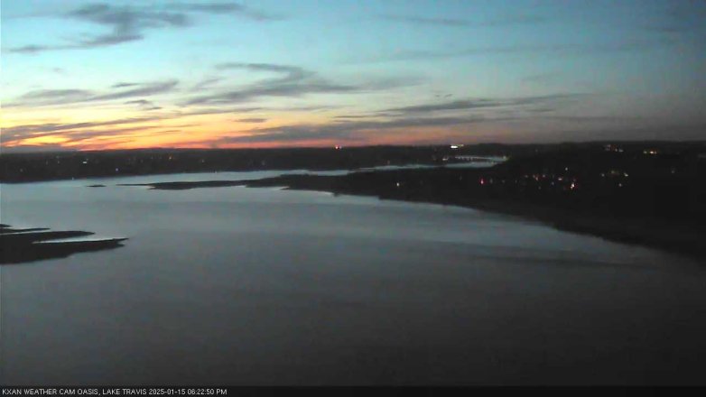Lake Travis webcam, January 15, 2025 6:25 PM CT