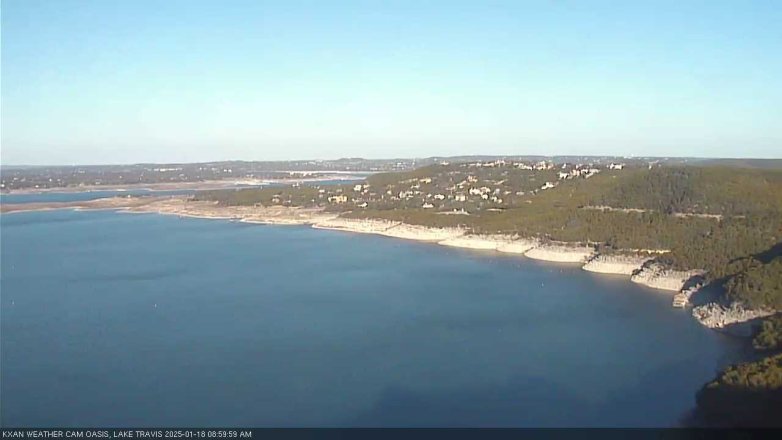 Lake Travis webcam, January 18, 2025 9:00 AM CT