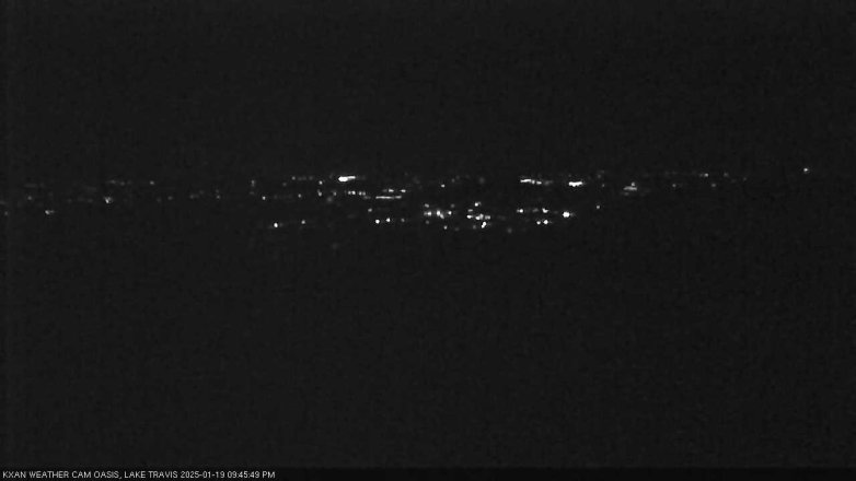 Lake Travis webcam, January 19, 2025 9:45 PM CT