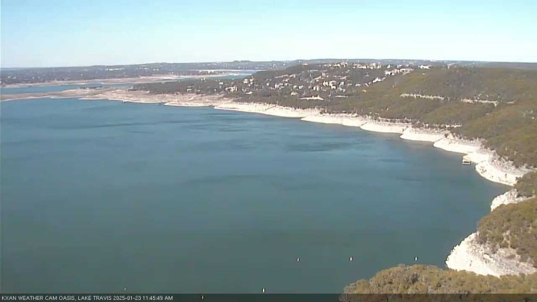 Lake Travis webcam, January 23, 2025 11:45 AM CT