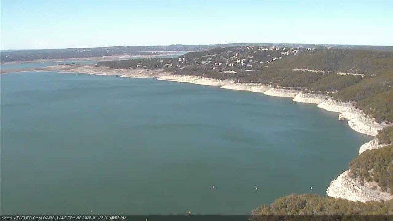 Lake Travis webcam, January 23, 2025 1:45 PM CT