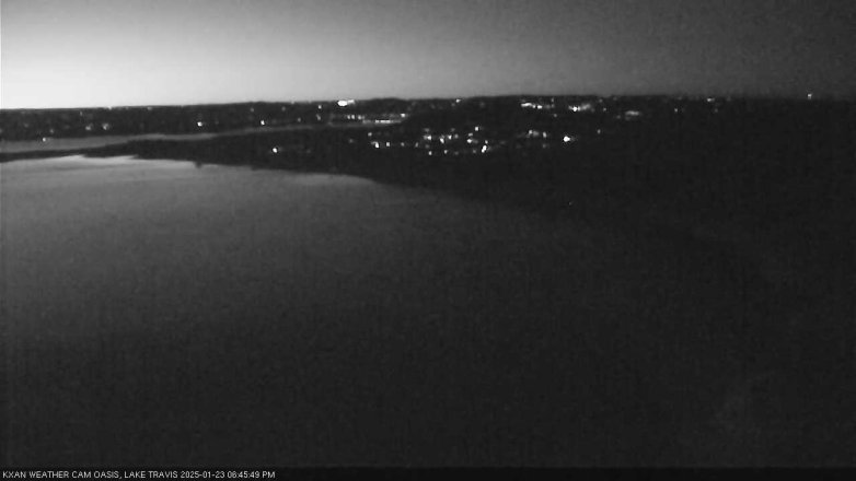 Lake Travis webcam, January 23, 2025 6:45 PM CT