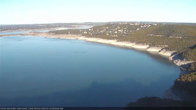 Lake Travis webcam, January 24, 2025 9:00 AM CT