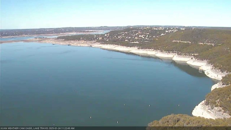 Lake Travis webcam, January 24, 2025 11:25 AM CT