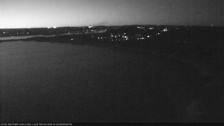 Lake Travis webcam, January 24, 2025 6:45 PM CT