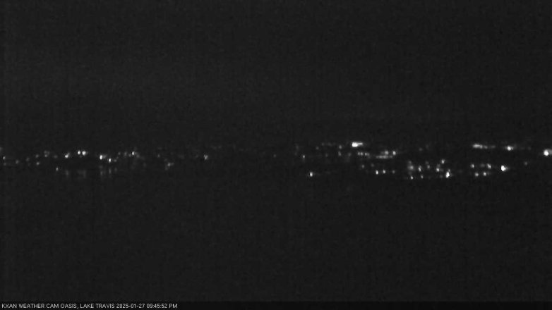 Lake Travis webcam, January 27, 2025 9:45 PM CT