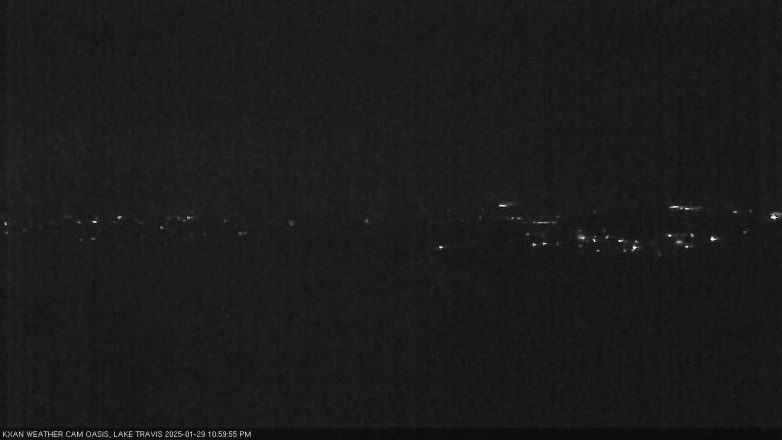 Lake Travis webcam, January 29, 2025 11:00 PM CT