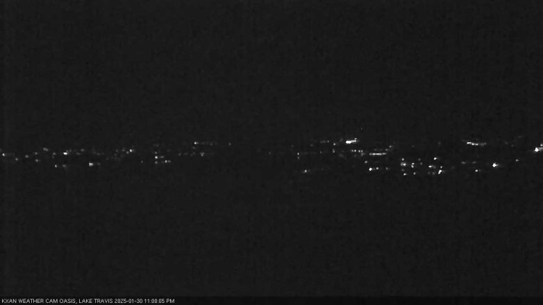 Lake Travis webcam, January 30, 2025 11:00 PM CT