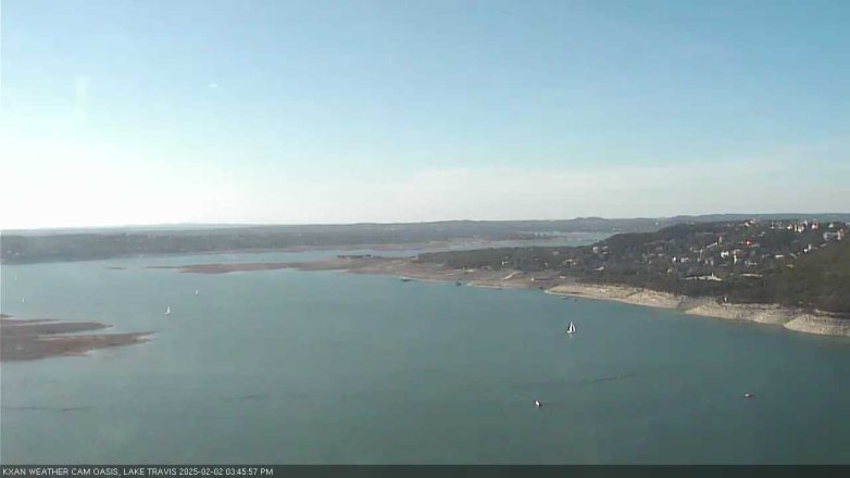 Lake Travis webcam, February 2, 2025 3:45 PM CT