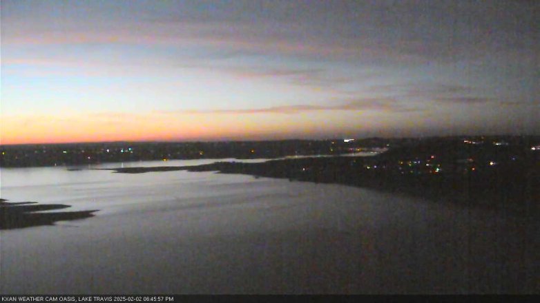 Lake Travis webcam, February 2, 2025 6:45 PM CT