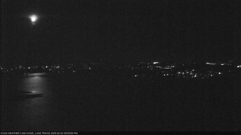 Lake Travis webcam, February 2, 2025 10:00 PM CT