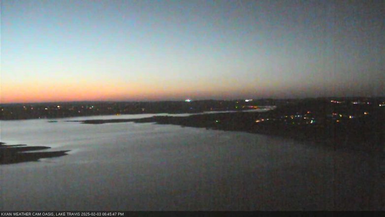 Lake Travis webcam, February 3, 2025 6:45 PM CT