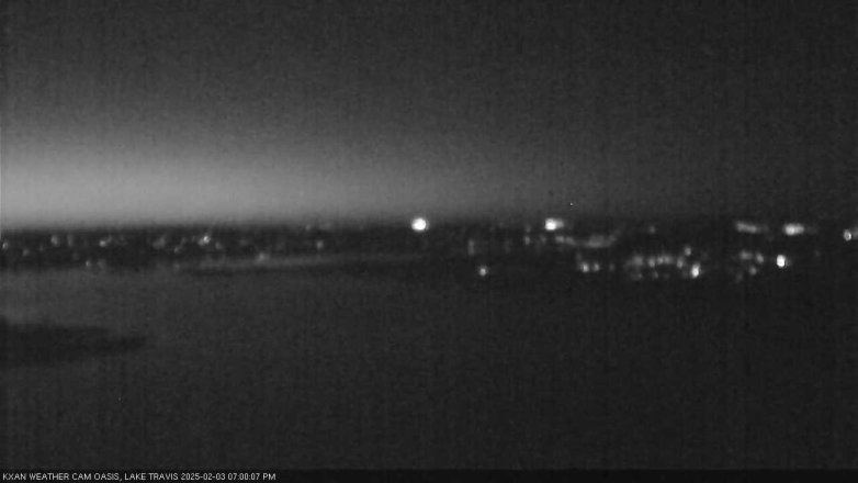 Lake Travis webcam, February 3, 2025 7:00 PM CT