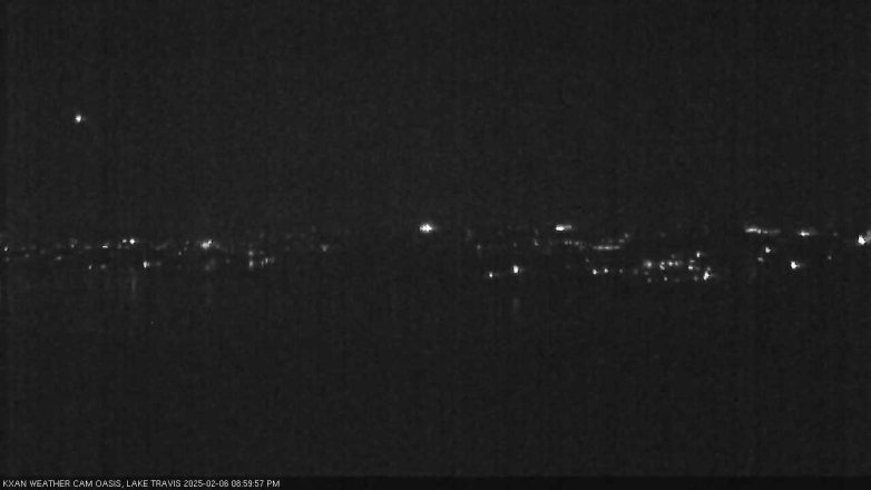 Lake Travis webcam, February 6, 2025 9:00 PM CT