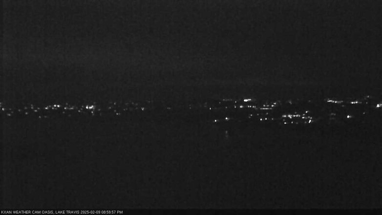 Lake Travis webcam, February 9, 2025 9:00 PM CT