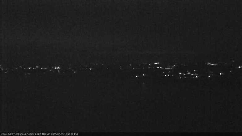 Lake Travis webcam, February 9, 2025 11:00 PM CT