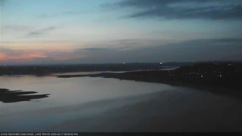 Lake Travis webcam, February 17, 2025 6:45 PM CT