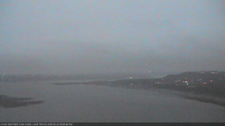 Lake Travis webcam, February 22, 2025 6:45 PM CT