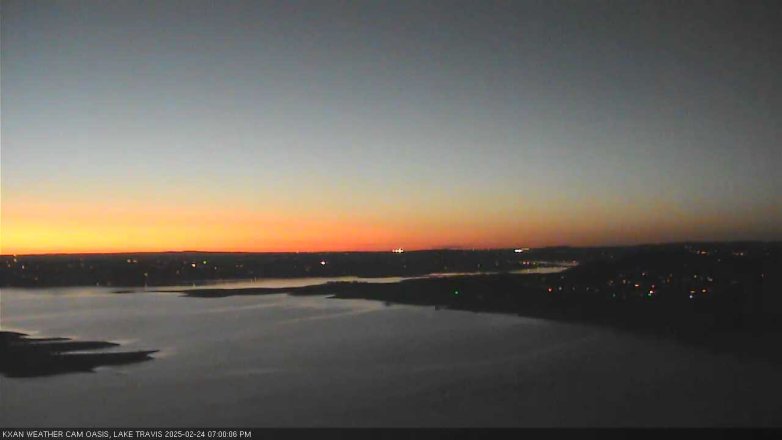 Lake Travis webcam, February 24, 2025 7:00 PM CT